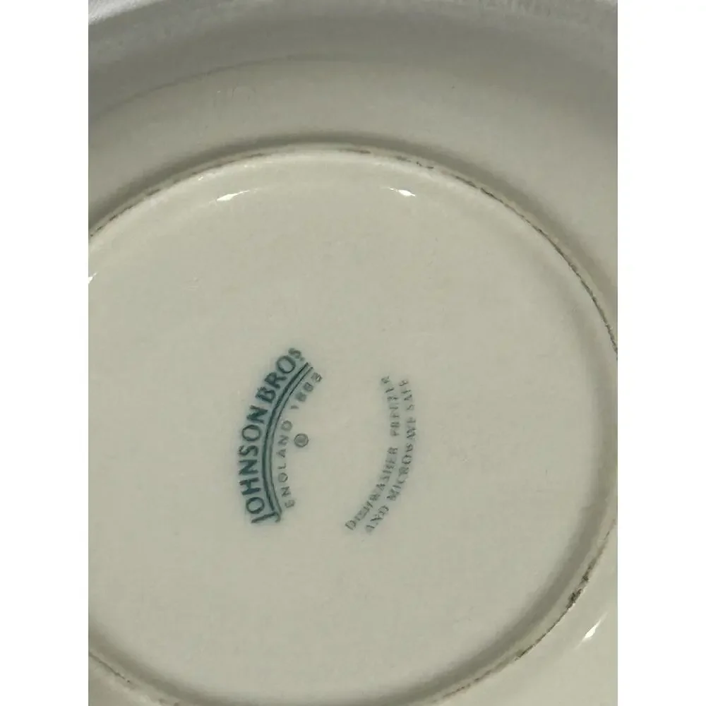 Set of 4 Johnson Bros Friendly Village Blue Transferware Cereal Soup England